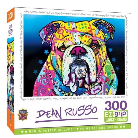 Dog Bulldog Jigsaw Puzzle EZ Grip Masterpieces New Sealed Box 24 x 18 - Picture 1 of 16